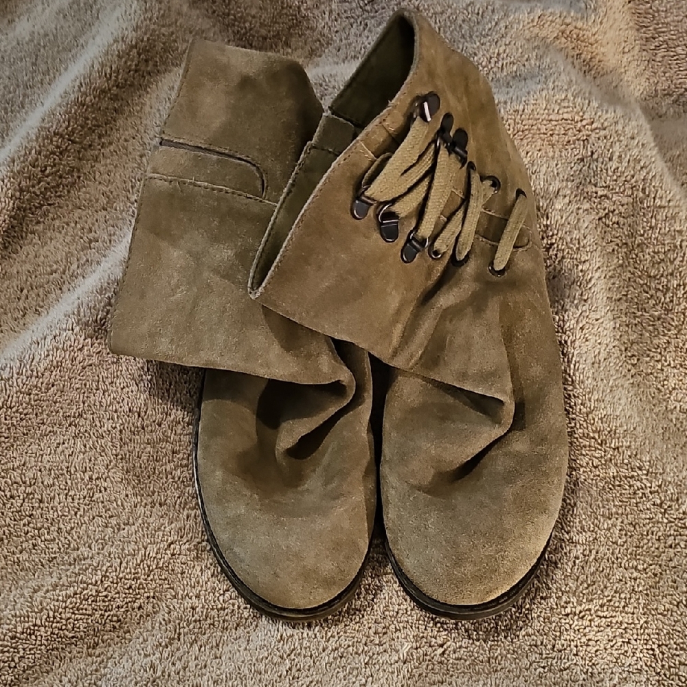 NINE WEST VINTAGE AMERICA COLLECTION Ankle Suede Brown/Tan/Green, Sz 7.5
